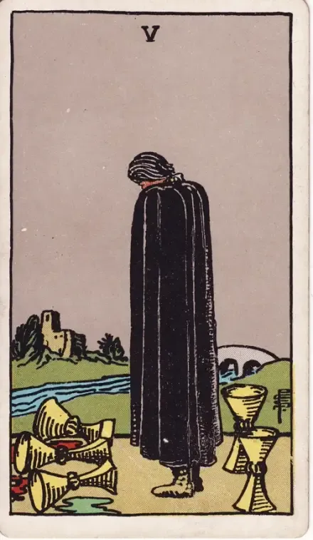 Five of Cups tarot card (Rider–Waite–Smith)