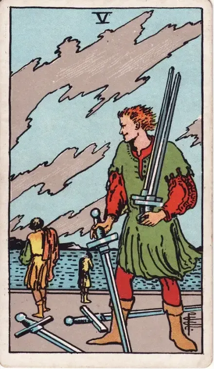 Five of Swords tarot card (Rider–Waite–Smith)
