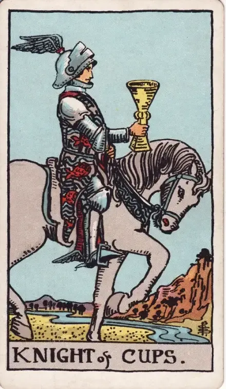 Knight of Cups tarot card (Rider–Waite–Smith)